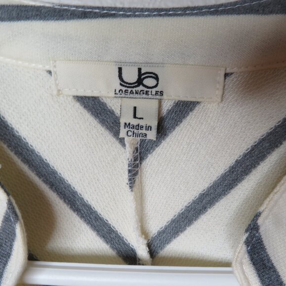 Ya Los Angeles V-Neck Gray Stripe Tie Waist - Picture 4 of 7